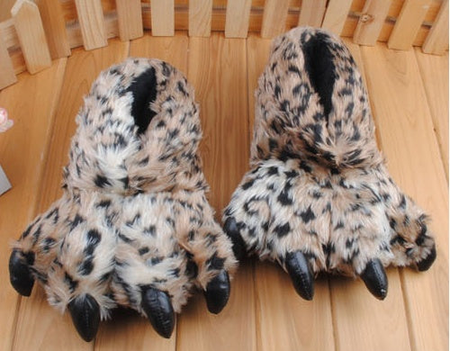Warm Leopard Slippers – Cozy Plush Non-Slip Indoor Slippers for Women