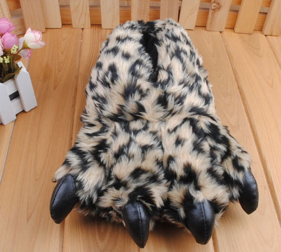 Warm Leopard Slippers – Cozy Plush Non-Slip Indoor Slippers for Women